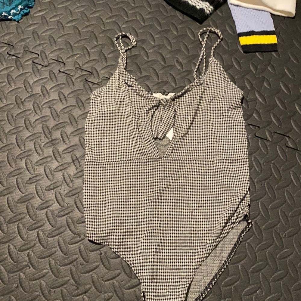 Plaid bodysuit. Very fitted and flattering